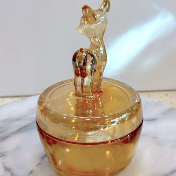 Vintage Glass Bambi Jewelry or Trinket Dish Holder - Picture 7 of 7